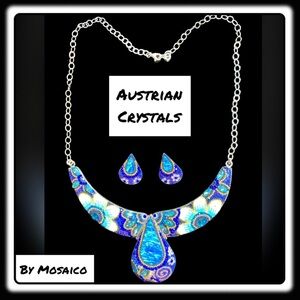 NWT Mosaico Austrian Crystal necklace & earrings 💕💕 new line! 💕💕